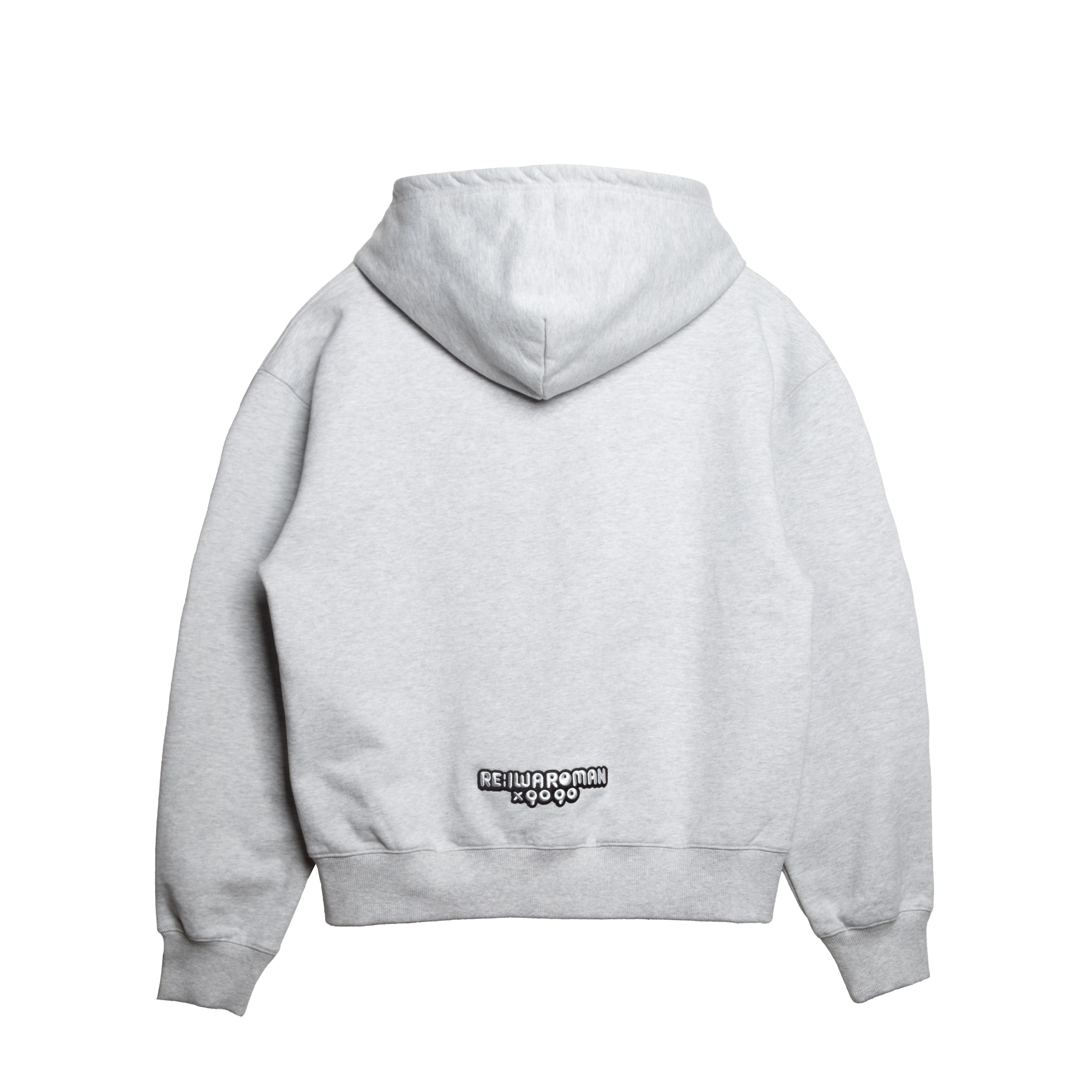 9090 フード付きスウェット グレー 9090×令和ロマン Wavy NINETY Logo Zip Hoodie – RE:IWAROMAN